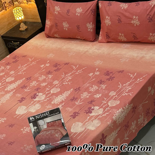 3 Pc Gift Pack Pure Cotton Bedsheet